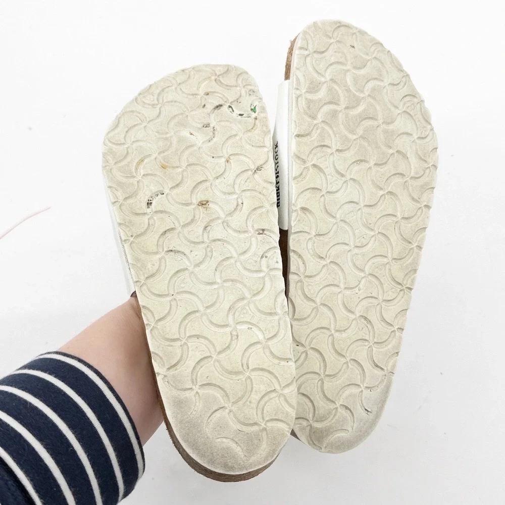 Birkenstock Ibiza White Birko-Flor Two Strap Sandals Womens 38 L7 M5 - Picture 6 of 11